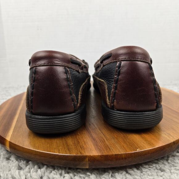 Sperry Mens 10M Top Sider Kiltie Tasseled Two Tone Brown Black Leather Boat Shoe - Picture 2 of 12